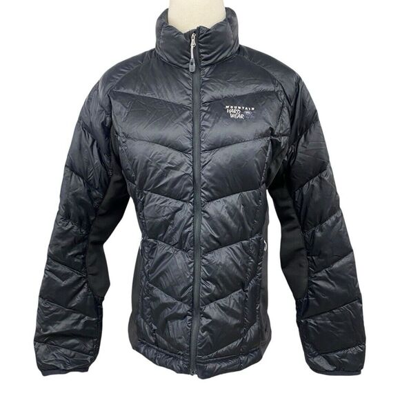 Mountain Hardwear Women’s Zonal Down Puffer Jacket Black Stretch Panel Size S - Picture 3 of 15